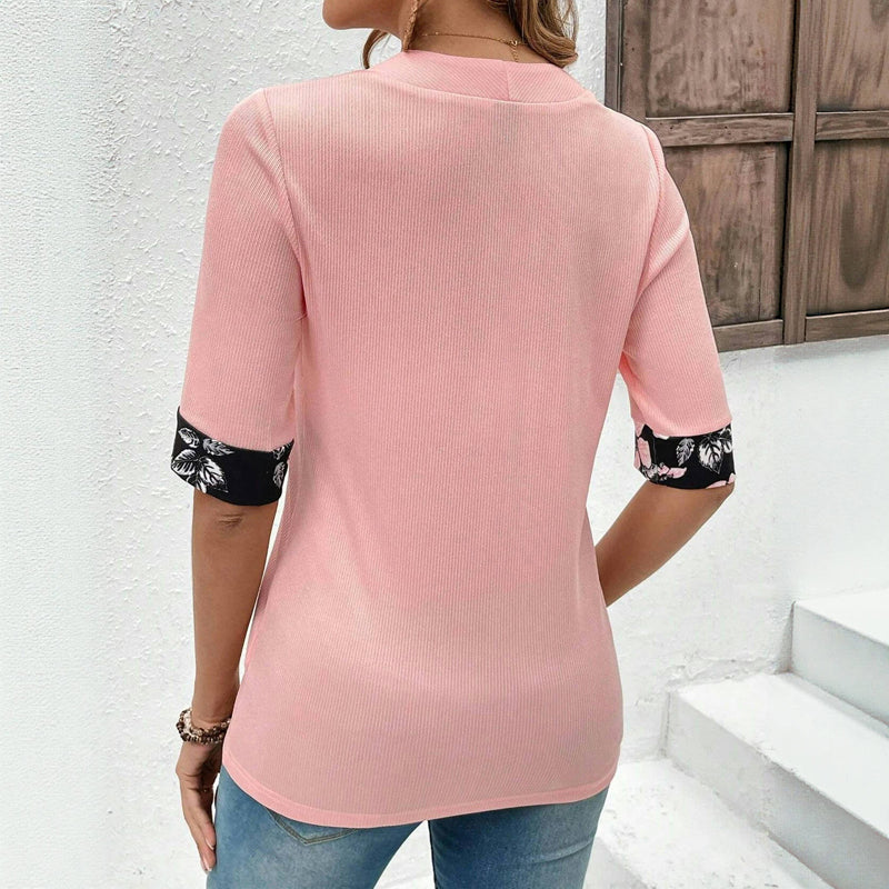 Ezra | Elegante Bluse mit Blumen-Patchwork