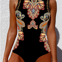 Jazz | Paisley ärmelloser einteiliger Badeanzug