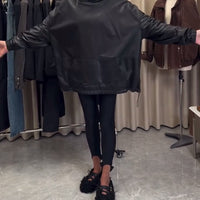 Piora | Lockere PU-Leder-Hoodie