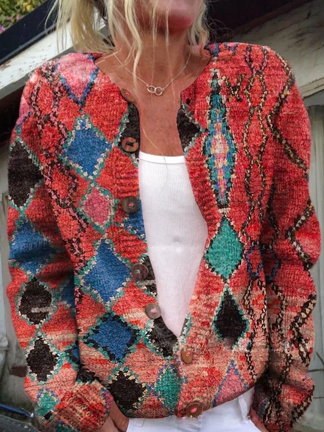 Cylene | Weiche Strickjacke mit Blütenstickerei