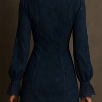 Zelicia | Blaues Wildleder-Minikleid