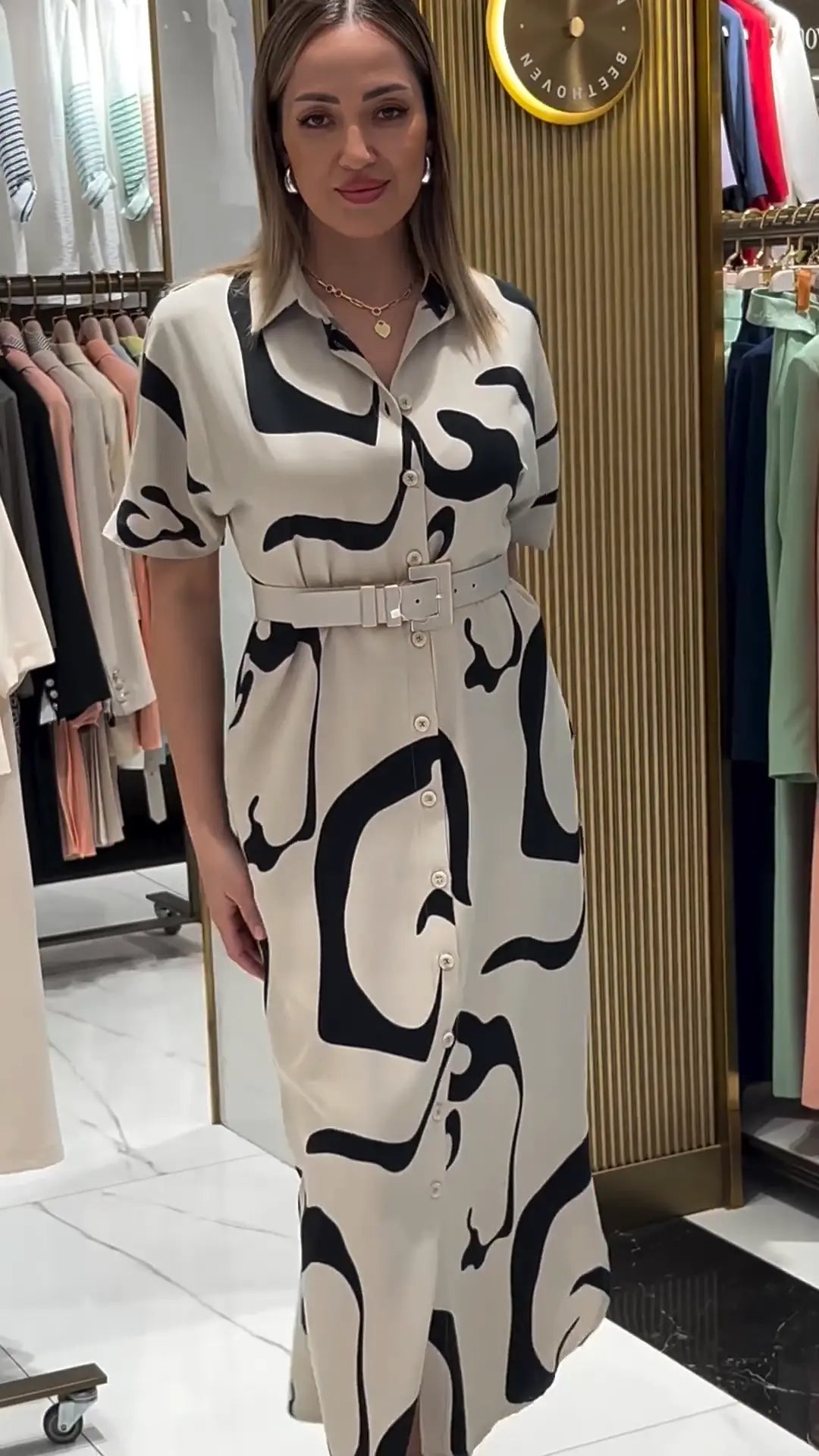 Marceline™ | Elegantes gemustertes Kleid für Damen