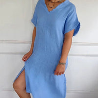 Gracelynn | feminines Kleid aus weicher Baumwolle und Leinen