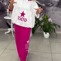 Hasela | Set mit Kapuze Kordelzug bedruckter Rock