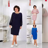 Uche | Midi-Kleid mit Perlenverzierung an den Ärmeln