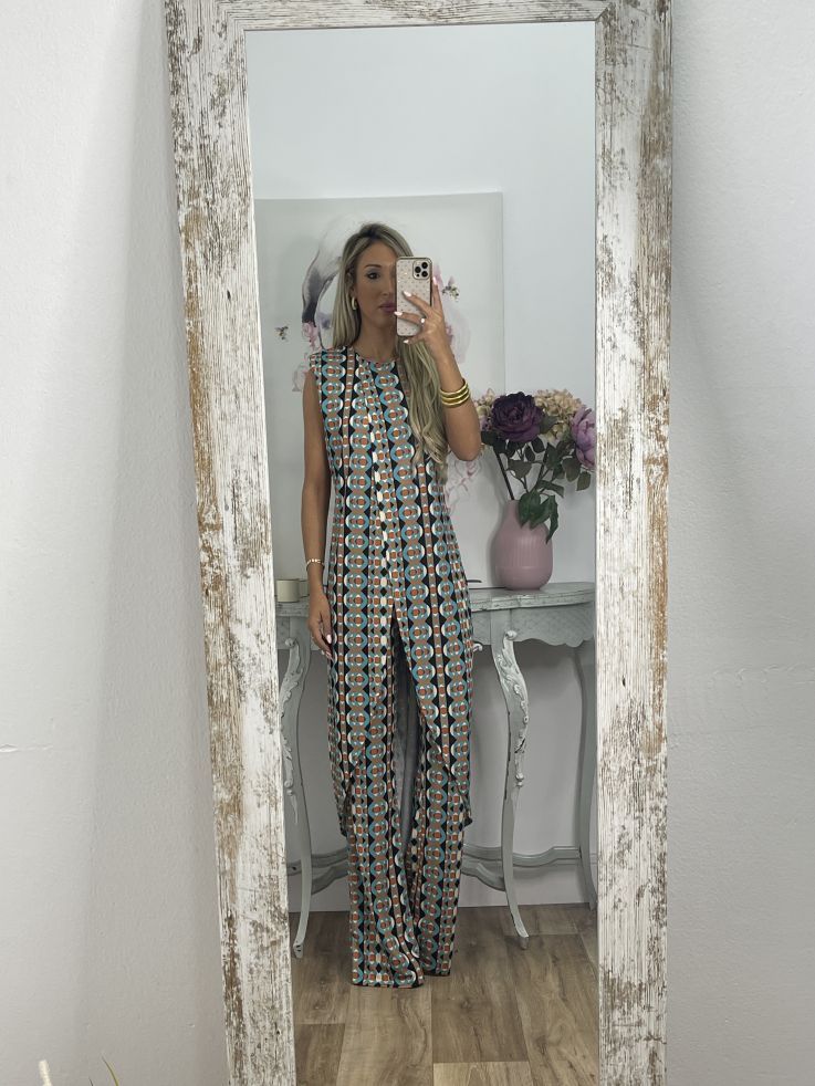 Juno | Trendiger Jumpsuit mit modernem abstraktem Muster