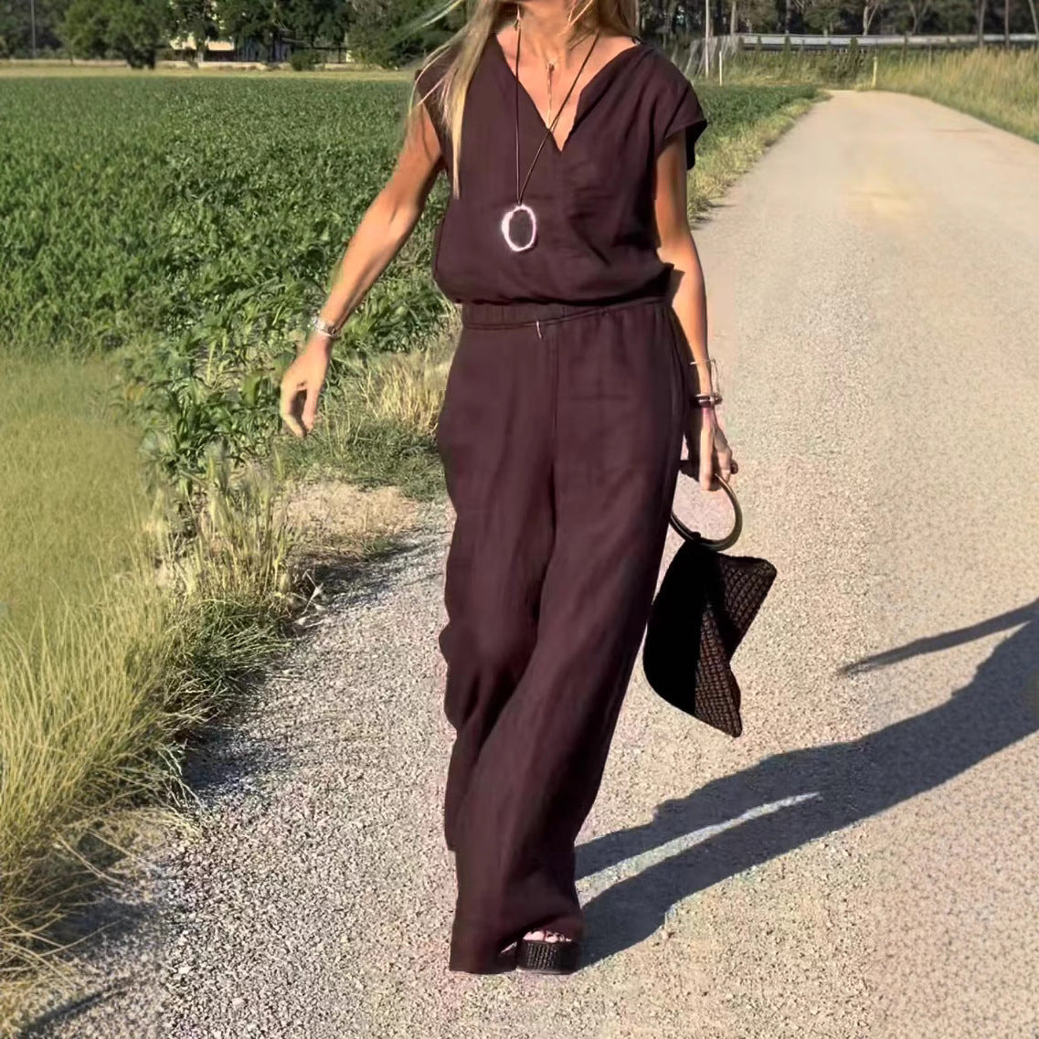 Avery | elegantes Set aus Baumwolle und Leinen mit Weste und Hose