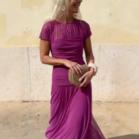 Lauren | Chiffonkleid mit Rundhalsausschnitt für Damen