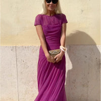 Lauren | Chiffonkleid mit Rundhalsausschnitt für Damen