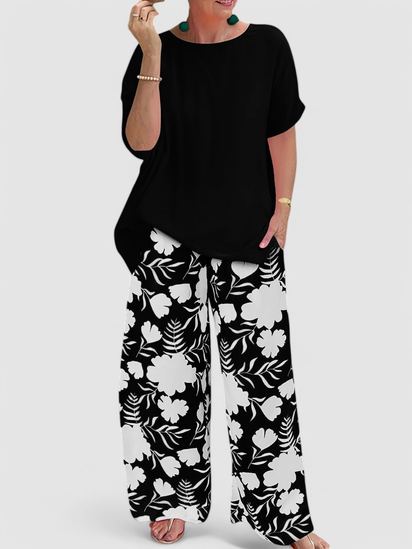 Viki | Florales Set für Frauen - Oberteil & Unterteil