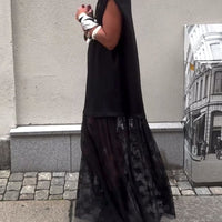 Milani | Patchwork Kleid, ärmellos & aus Mesh