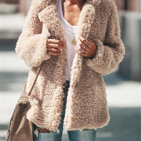 Analyn™ | Damenmäntel mit Plüsch-Teddybär Leichter Fleecemantel Kuscheliger Vintage-Sherpa-Mantel