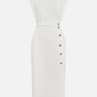 Nice | Einfarbiges Midikleid mit Knopfleiste