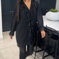 Aurora™ – Elegante Tunika mit Rüschen und Pailletten