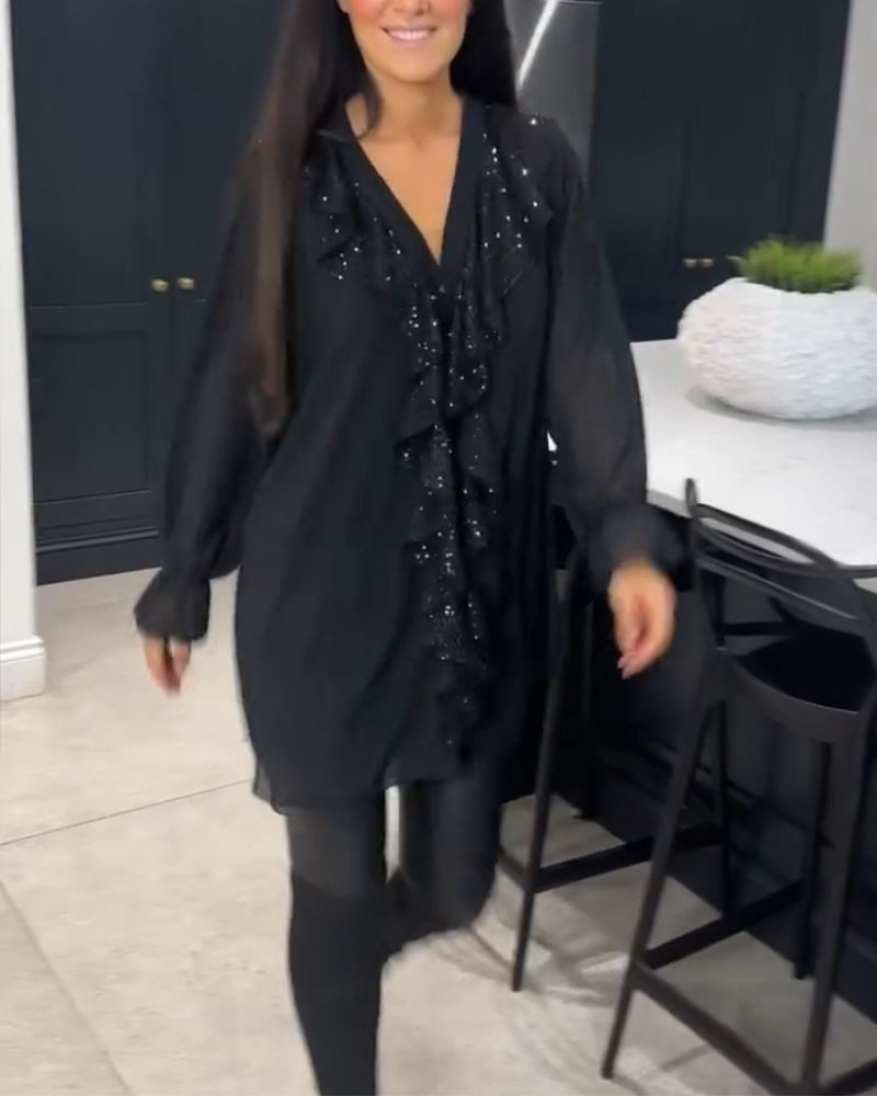 Aurora™ – Elegante Tunika mit Rüschen und Pailletten
