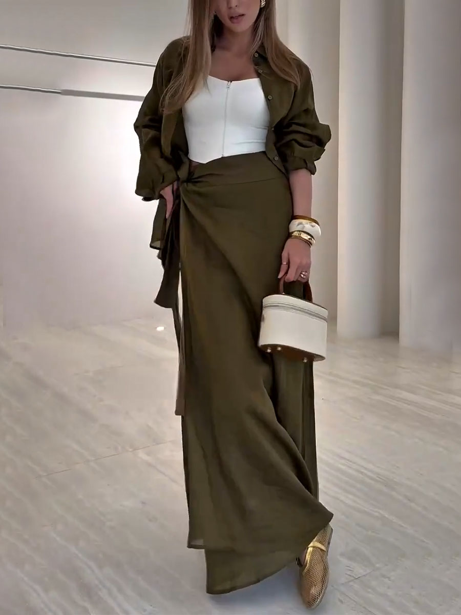 Neina | Zweiteiliges Set: Langarmshirt und Rock