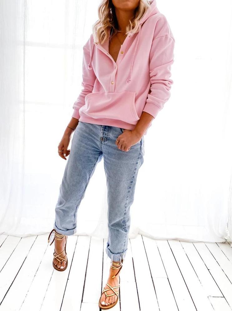 Adhara™ | Kapuzenpulli mit Fronttasche und Knopfleiste