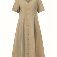 Nelian | Feminines Kleid mit Herzausschnitt und Knöpfen