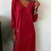 Allison™ | Stylisches Strickkleid mit V-Ausschnitt