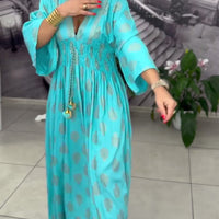 Nori | Kleid locker Urlaub Muster maxi Taille