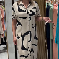 Miras | Gemustertes Kleid mit Taillenbetonung