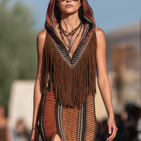 Piera | Stammes-Fransen-Maxikleid