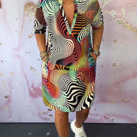 Ainsley | Sommerliches V-Neck-Kleid mit buntem Muster