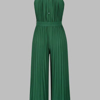 Elen | Plissierter Jumpsuit mit Neckholder-Ausschnitt
