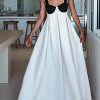 Ria | Zweifarbiges Bustier-Maxikleid