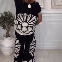 Narsi | Anzug Temperament gedruckte Tasche weite Hose