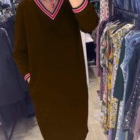 Elisa | Elegantes V-Ausschnitt-Kleid mit Taschen