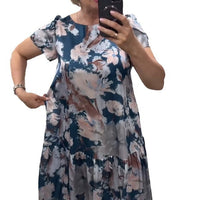 Sharaj | Elegantes Sommerkleid aus blumiger Baumwolle und Seide