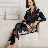 Nola | luxuriöses Damenpyjama-Set mit kontrastierender Bindung