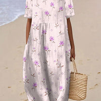 Juriz | Kurzärmeliges Damenkleid mit Blumendruck