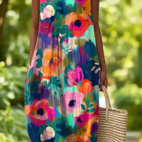 Emili | Ärmelloses Baumwoll-Leinen Kleid