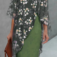 Risse | Midikleid mit floralem Überwurf