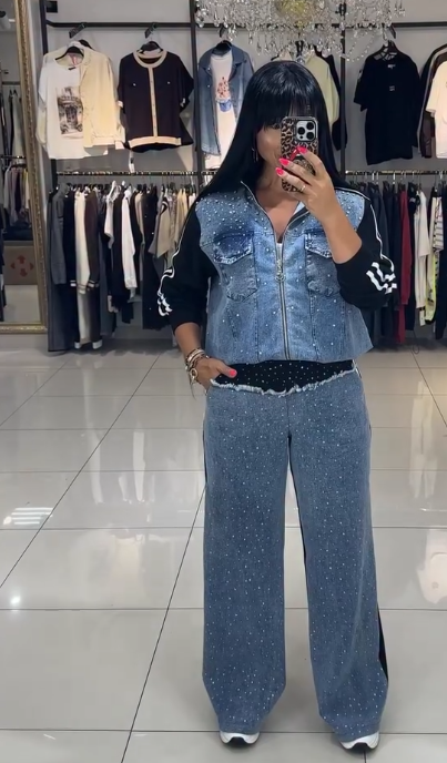 Melany | Damen-Outfit, Jeansjacke & Hose, lässig & bequem