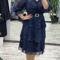 Quinn | stilvolles Chiffonkleid, fließender Schnitt.