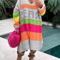 Elva | Langärmeliges Pulloverkleid mit V-Ausschnitt