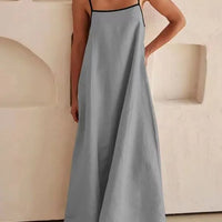 Euna | Zeitloses langes Kleid mit zarten Trägern