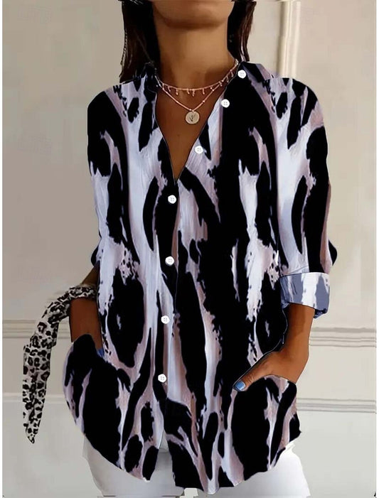 Flara | Bedruckte Bluse mit Stehkragen