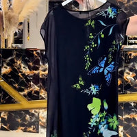 Yara | Chiffon-Midikleid mit Schmetterlingen