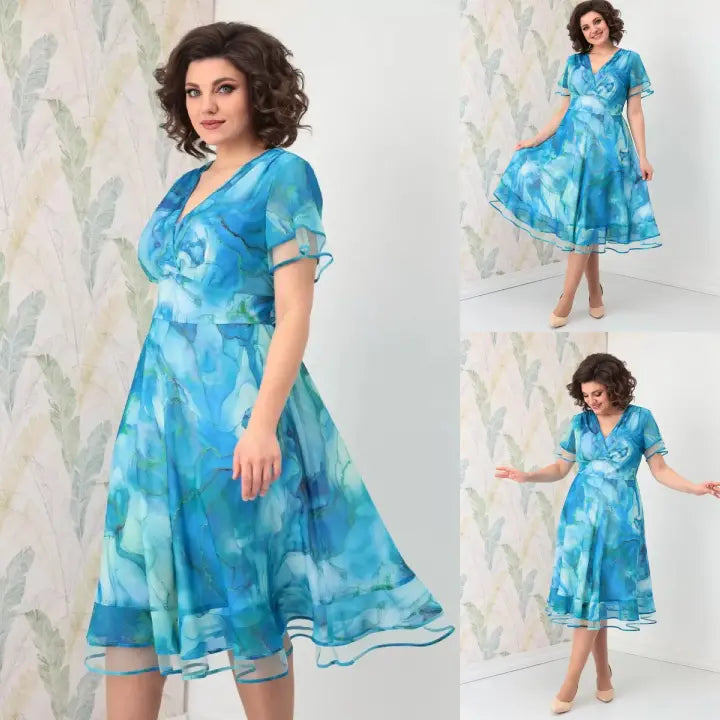 Vannesa | Stilvolles Chiffonkleid mit sanften Wellen