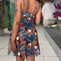 Kimberly | Einteiler Badeanzug mit buntem Druck und Schlitzriemen