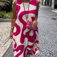 Bertha | Stylisches ärmelloses Kleid mit geometrischem Druck