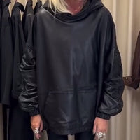 Piora | Lockere PU-Leder-Hoodie