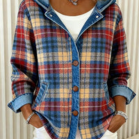 Tyrna | Lässige Jacke mit Kapuze und Karomuster