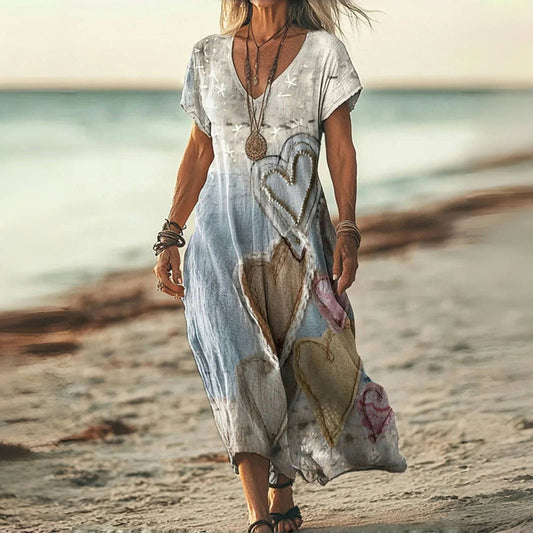 Ramia | Vintage-Kleid mit Herzchenprint