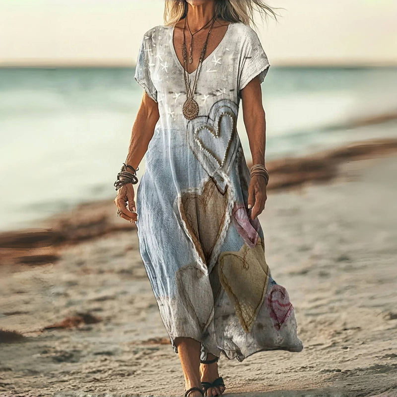 Ramia | Vintage-Kleid mit Herzchenprint