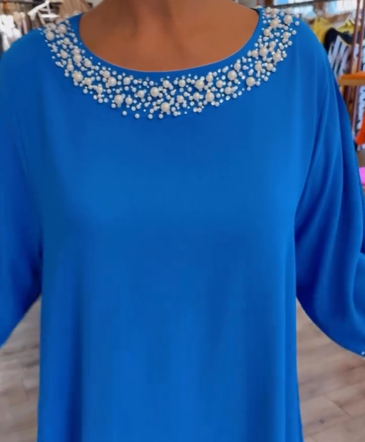 Leni | edles Damenkleid mit Perlenbesatz